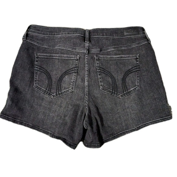 Hollister Women's Size 17 Black Denim High‎ Rise Short 3" Soft Stretch 33 Shorts - Picture 3 of 3